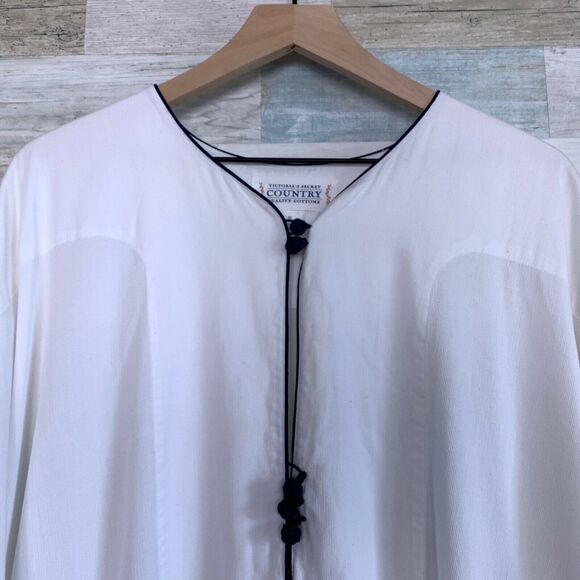 Victorias Secret Country Vintage 90s Oversized Kimono Robe White Womens Small - Picture 2 of 8